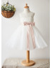 Lace Tulle Knee Length Keyhole Back Tutu Flower Girl Dress